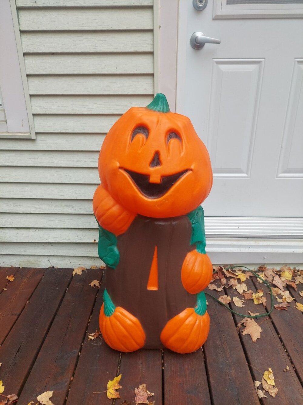 Vintage 1995 Pumpkin Head Man Blow Mold TPI with Light
